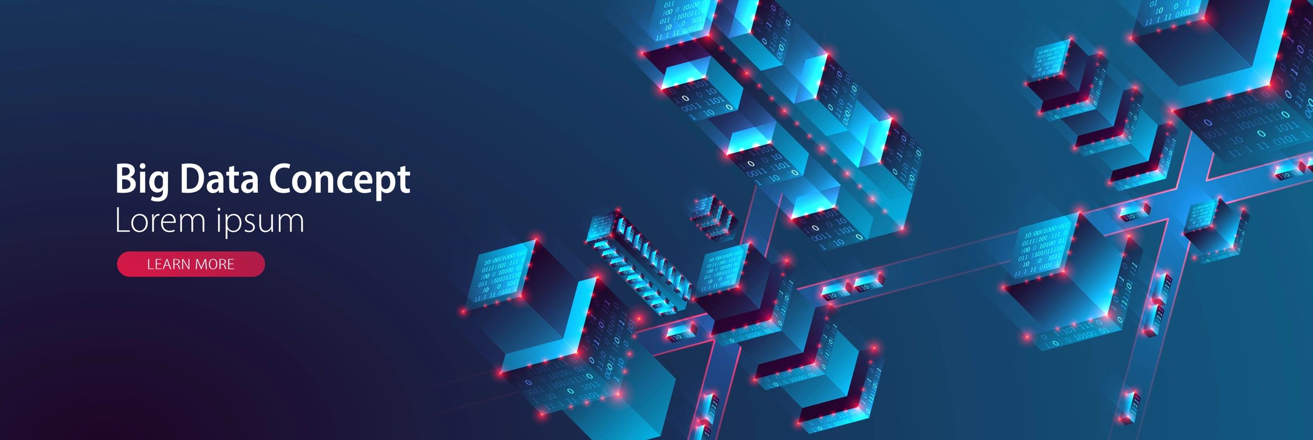 Isometric smart city data network illustration
