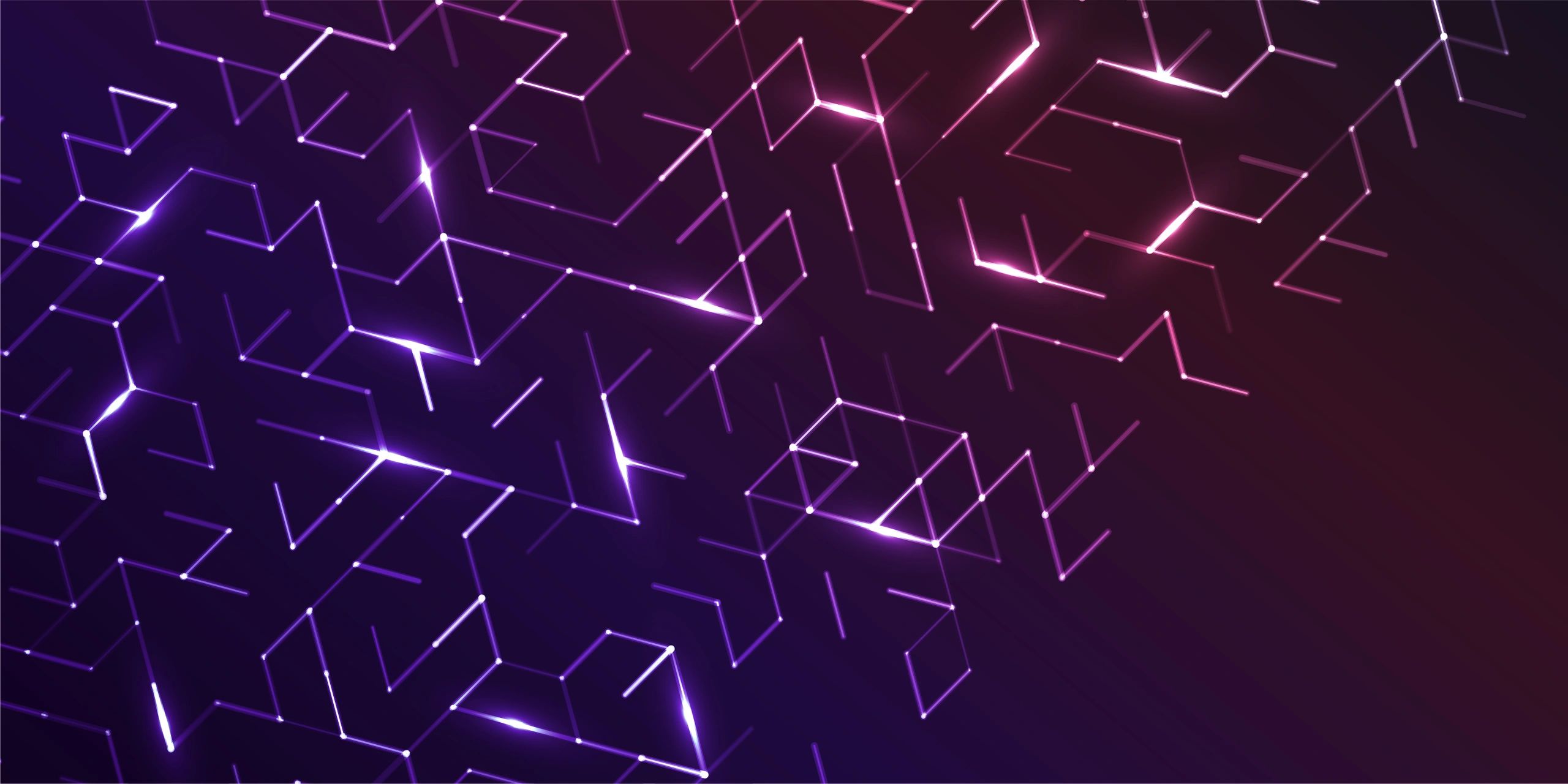 Abstract polygonal network with connecting lines