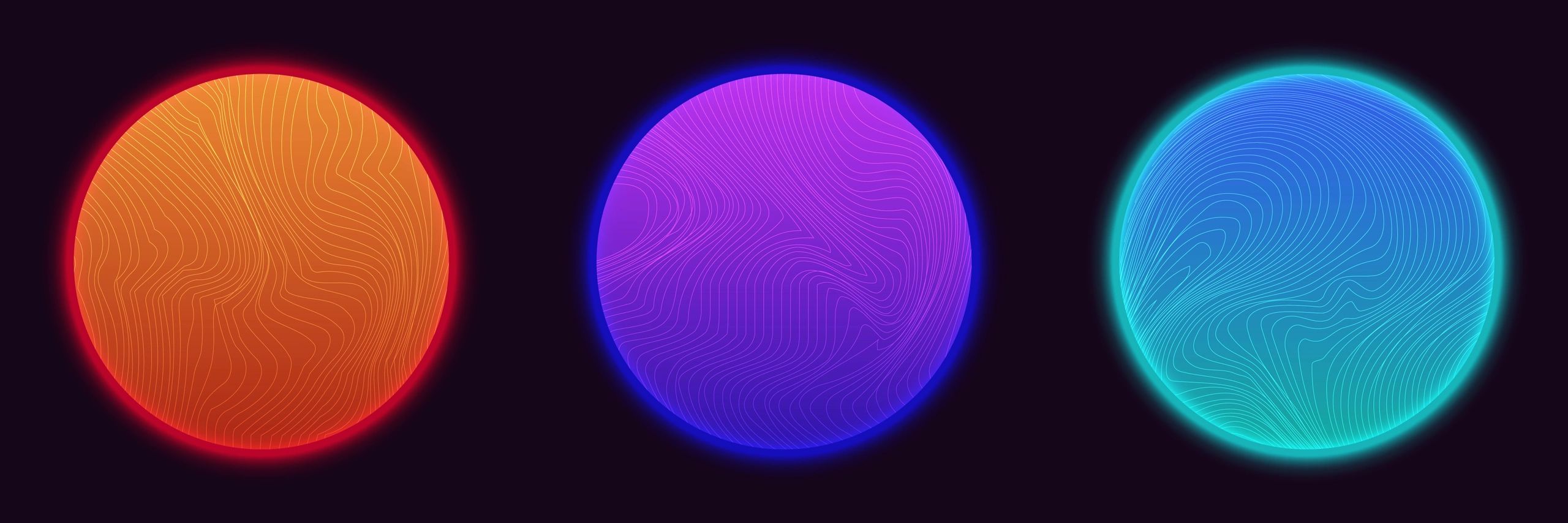 Abstract neon spheres background